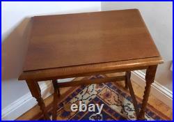 Vintage Antique Oak Side Table Barleytwist legs