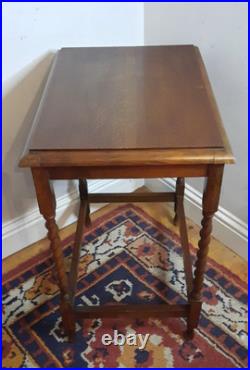 Vintage Antique Oak Side Table Barleytwist legs