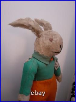 Vintage Antique Rabbit Bunny Merrythought Or Chad Valley English Fabric Rabbit