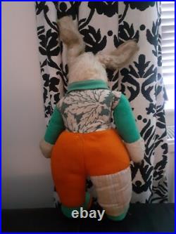 Vintage Antique Rabbit Bunny Merrythought Or Chad Valley English Fabric Rabbit