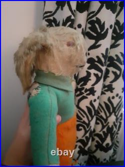 Vintage Antique Rabbit Bunny Merrythought Or Chad Valley English Fabric Rabbit