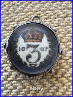 Vintage Antique Rare Sterling Silver Charm Dated 1887 English