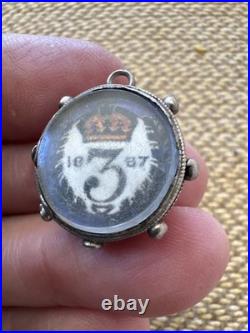 Vintage Antique Rare Sterling Silver Charm Dated 1887 English