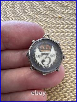Vintage Antique Rare Sterling Silver Charm Dated 1887 English