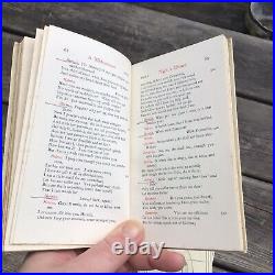 Vintage Antique Shakespeare Books Of Plays & Poems x39 Red Letter 1906