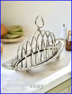 Vintage Antique Style English SHEFFIELD Silverplate 6 Slice Toast Rack