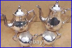 Vintage Antique brass tea pot coffee Decorative Set Victorian Decadence silver
