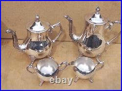 Vintage Antique brass tea pot coffee Decorative Set Victorian Decadence silver
