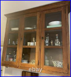 Vintage Antique solid wood wall cabinet devol / Plain English Style kitchen Unit