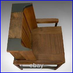 Vintage Arm Chair, English, Teak, Wing-back, Seat, Modernist Taste, 20th Century