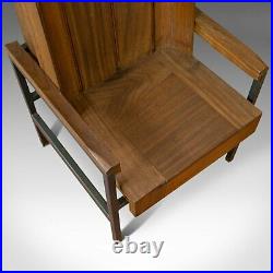 Vintage Arm Chair, English, Teak, Wing-back, Seat, Modernist Taste, 20th Century