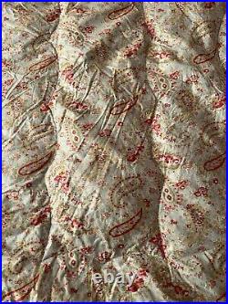 Vintage Art Deco English Feather Blue Palisy Quilt Eiderdown Double Rose Vgc