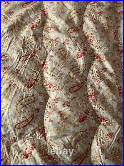 Vintage Art Deco English Feather Blue Palisy Quilt Eiderdown Double Rose Vgc