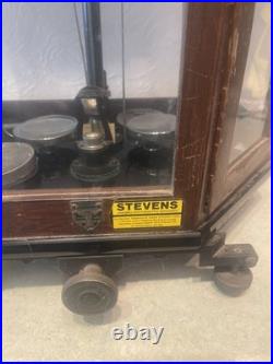 Vintage Balance, English, Mahogany, Scientific Scales, Ste, 1960 STEVENS