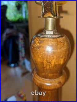 Vintage Barley Twist Floor Lamp Spiral Oak Solid Wood Electric English NO SHADE