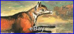 Vintage Blanket Chest Fox Painting Horse & Hound Equestrian English Country