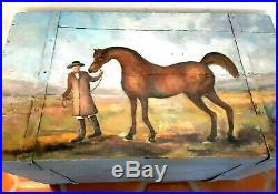 Vintage Blanket Chest Painted Equestrian English Country Horses So Ralph Lauren