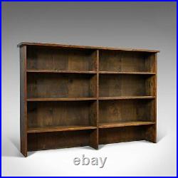 Vintage Book Shelf, English, Oak, Library, Bookcase, Display Cabinet, Circa 1960