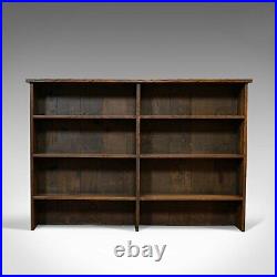 Vintage Book Shelf, English, Oak, Library, Bookcase, Display Cabinet, Circa 1960
