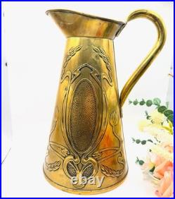 Vintage Brass Art Nouveau Jug / Pitcher Large English Beldray Decorative Vase