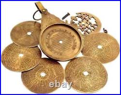 Vintage Brass Astrolabe 8 English Globe Navigation Antique Maritime Astrologica