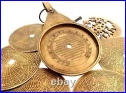 Vintage Brass Astrolabe 8 English Globe Navigation Antique Maritime Astrologica
