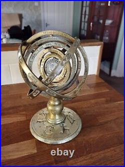 Vintage Brass English Made Astrological Globe Armillary Sphere Desktop