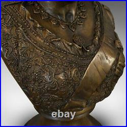 Vintage Bust, Queen Victoria, English, Bronze, Royal Portrait, Monarch, Empress