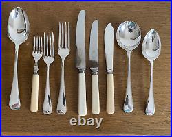 Vintage Canteen of 55 Pieces of Faux Bone & Silver Plated Cutlery for 6 Atkin