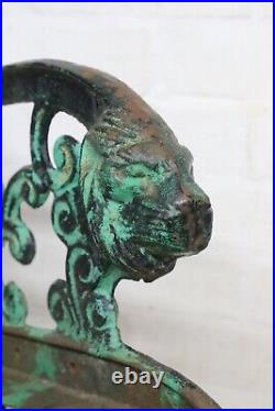 Vintage Cast Iron Bench Ends Lions Head Detail Ends Only Antique For restoration