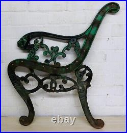 Vintage Cast Iron Bench Ends Lions Head Detail Ends Only Antique For restoration