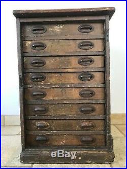 Vintage Chest Cabinet Machinists Apothecary Watch Maker Bank Drawers Trains GWR