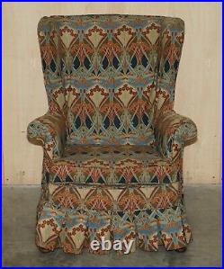 Vintage Circa 1930's English Oak Armchair With Liberty's London Ianthe Fabric