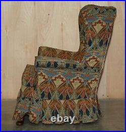 Vintage Circa 1930's English Oak Armchair With Liberty's London Ianthe Fabric