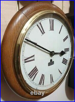 Vintage Circular Office/ Post Office Fusee 8 Day Wall Clock