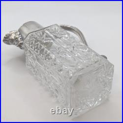 Vintage Claret English Silver Cut Crystal Silver Plate jug jar antique
