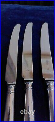 Vintage Cooper Bros Old English Pip Pattern Set 6 Dinner Knives Silver Plated