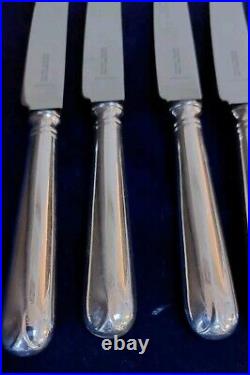 Vintage Cooper Bros Old English Pip Pattern Set 6 Dinner Knives Silver Plated