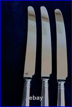 Vintage Cooper Bros Old English Pip Pattern Set 6 Dinner Knives Silver Plated