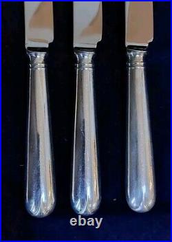 Vintage Cooper Bros Old English Pip Pattern Set 6 Dinner Knives Silver Plated