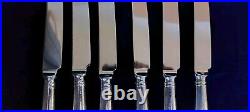 Vintage Cooper Bros Old English Pip Pattern Set 6 Dinner Knives Silver Plated