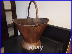 Vintage Copper Brass Scuttle Bucket