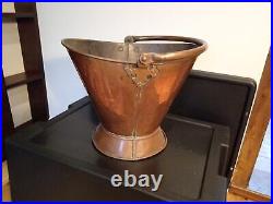 Vintage Copper Brass Scuttle Bucket