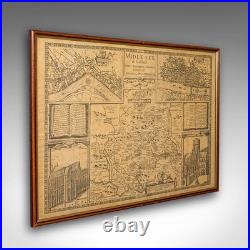 Vintage County Map, Middlesex, English, Framed 16th Century Print, John Norden