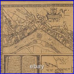 Vintage County Map, Middlesex, English, Framed 16th Century Print, John Norden