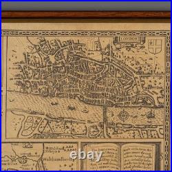 Vintage County Map, Middlesex, English, Framed 16th Century Print, John Norden
