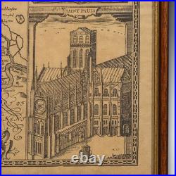 Vintage County Map, Middlesex, English, Framed 16th Century Print, John Norden