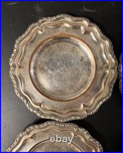 Vintage Crown Silver English Hallmark Silver Over Copper Antique Plate Dishes