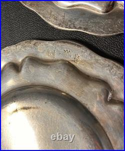 Vintage Crown Silver English Hallmark Silver Over Copper Antique Plate Dishes