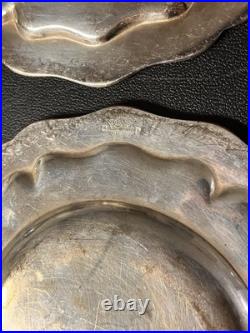 Vintage Crown Silver English Hallmark Silver Over Copper Antique Plate Dishes